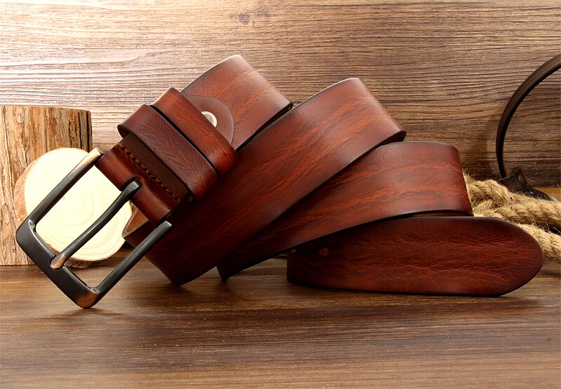 Men's Leather Belt with Buckle