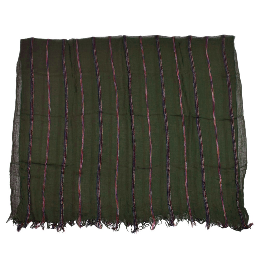 Men's Cotton and Linen Striped Scarf