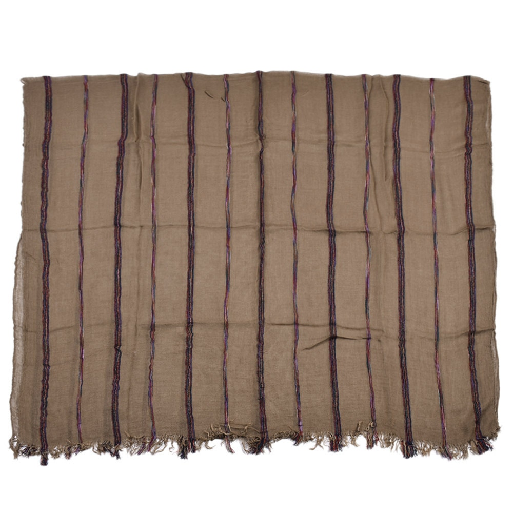 Men's Cotton and Linen Striped Scarf