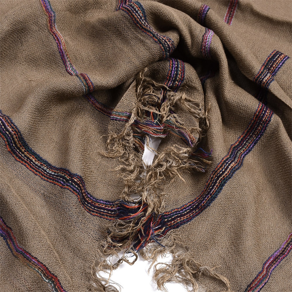 Men's Cotton and Linen Striped Scarf