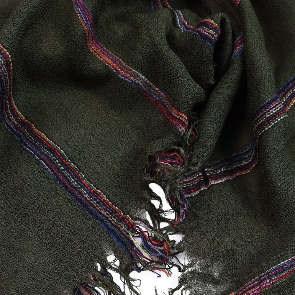 Men's Cotton and Linen Striped Scarf