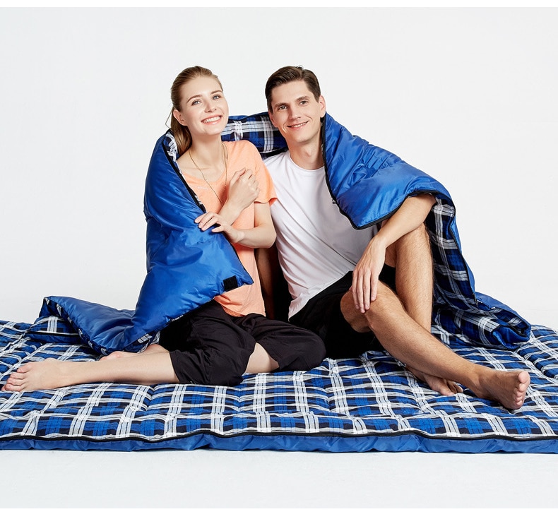Plaid Detailed Double Sleeping Bag