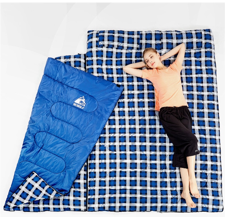 Plaid Detailed Double Sleeping Bag