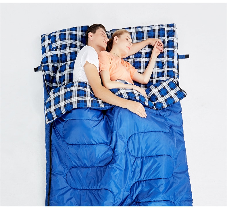 Plaid Detailed Double Sleeping Bag
