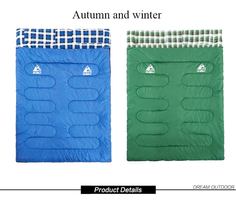 Plaid Detailed Double Sleeping Bag