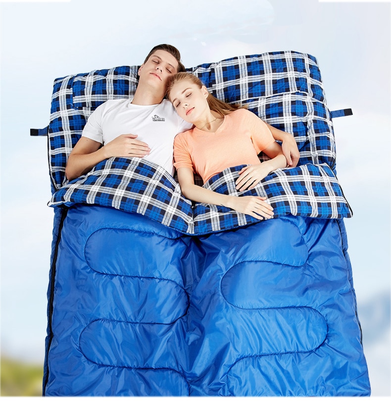 Plaid Detailed Double Sleeping Bag