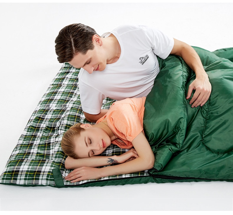 Plaid Detailed Double Sleeping Bag