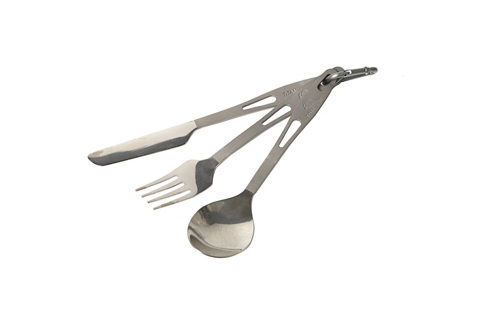 Titanium Camping Cutlery Set with Buckle
