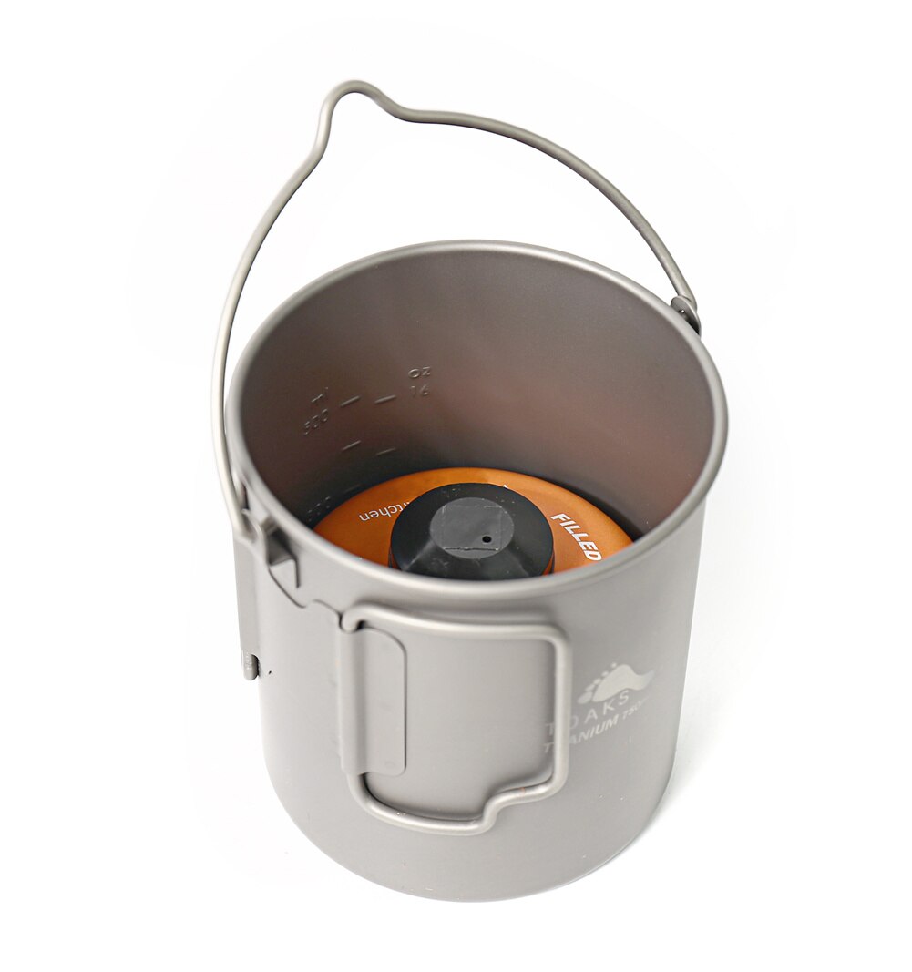 Titanium Camping Pot with Folding Handles