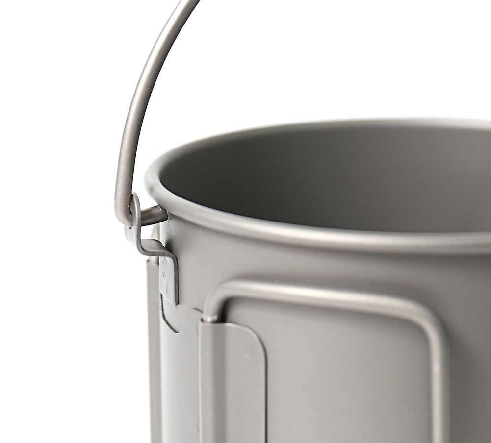 Titanium Camping Pot with Folding Handles
