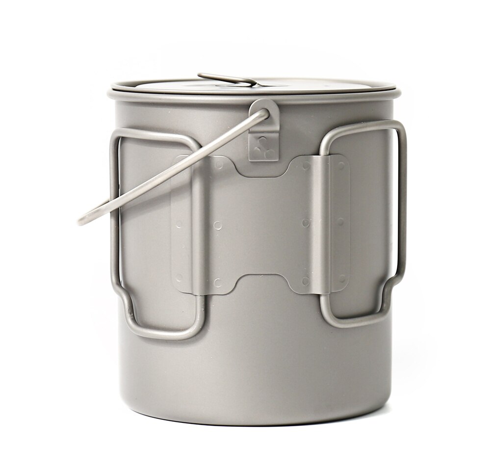 Titanium Camping Pot with Folding Handles