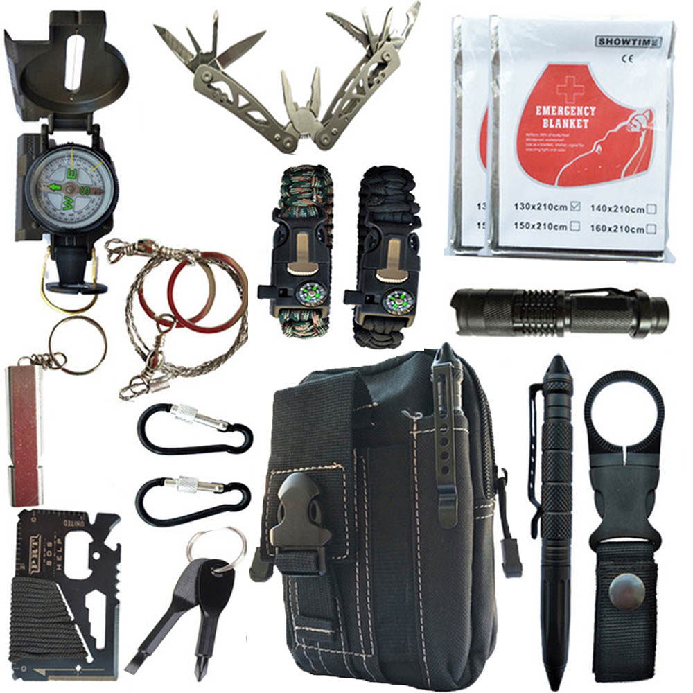 16 in 1 Outdoor Survival Kit