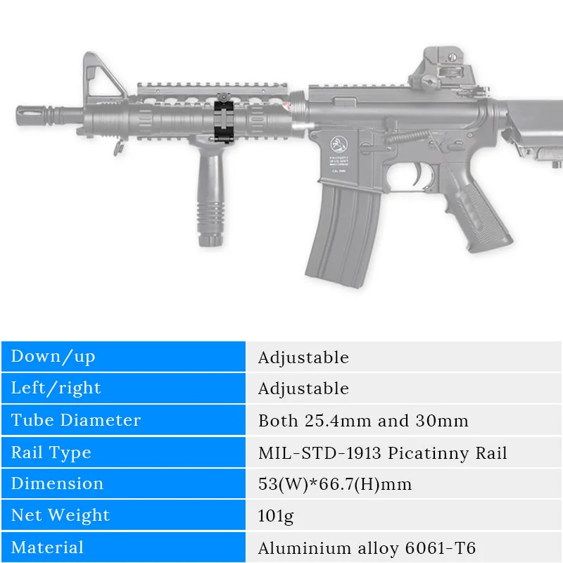 Adjustable Scope Mount Ring in Black