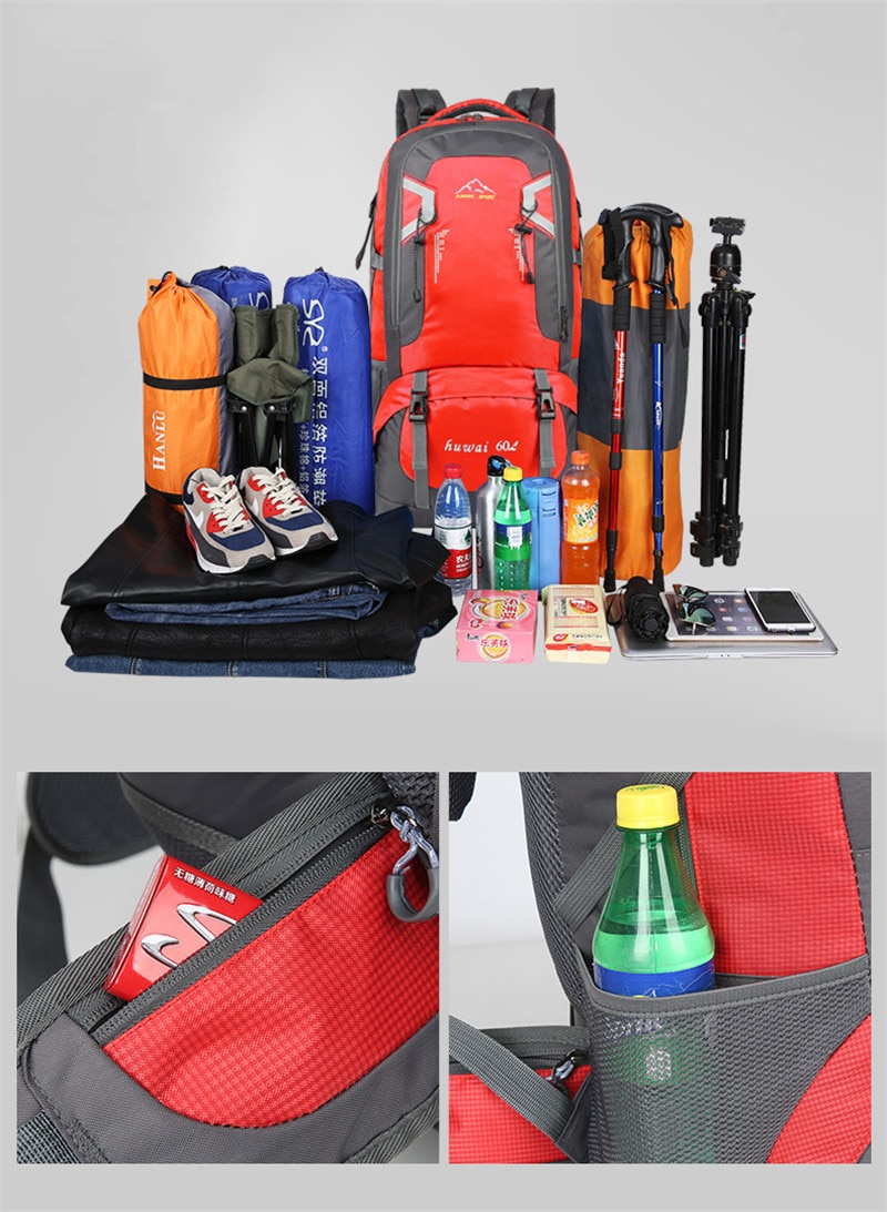 Camping Backpack with Reflective Detail