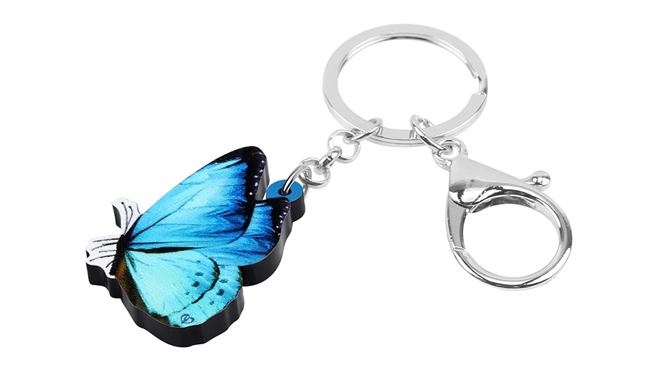 Blue Morpho Butterfly Acrylic Keychain