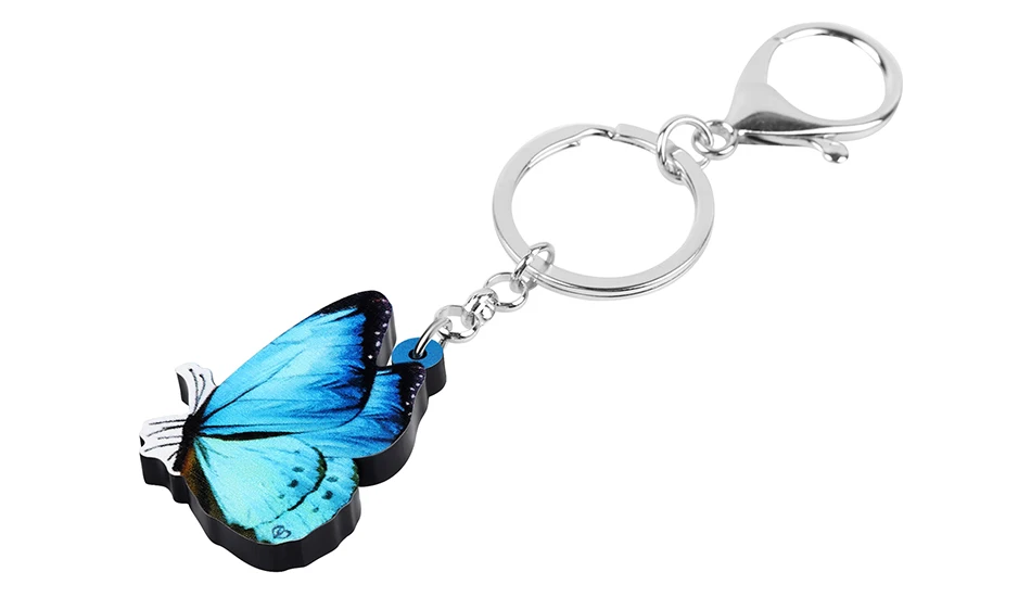 Blue Morpho Butterfly Acrylic Keychain