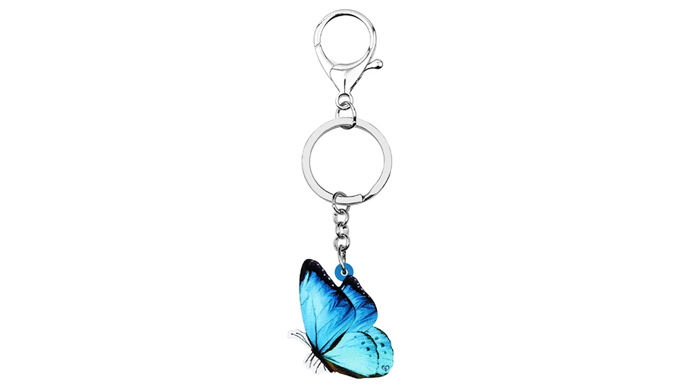 Blue Morpho Butterfly Acrylic Keychain
