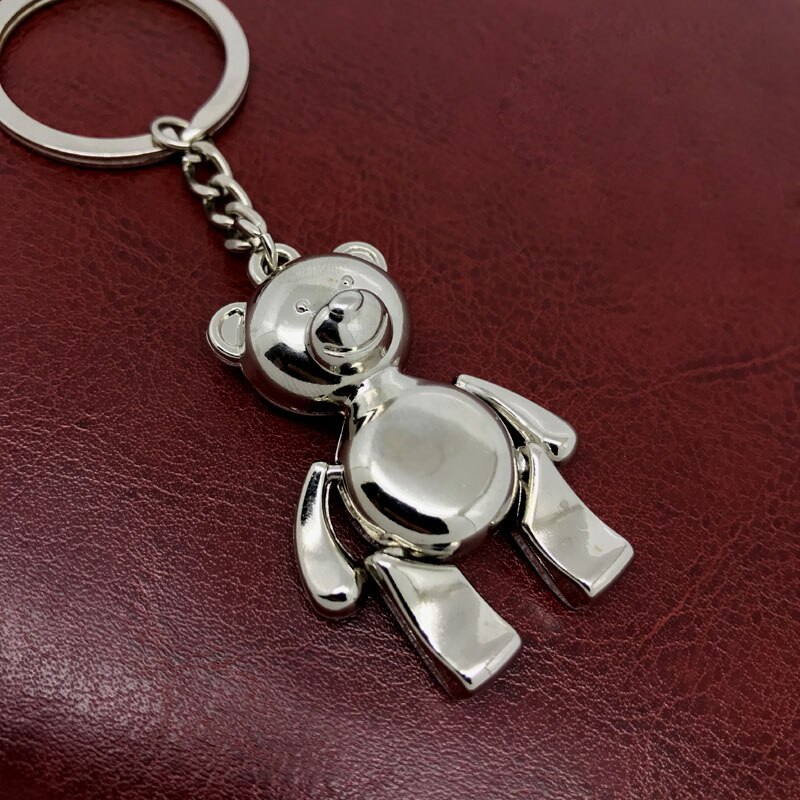 Metal Teddy Bear Shape Keychain Set 100 Pcs