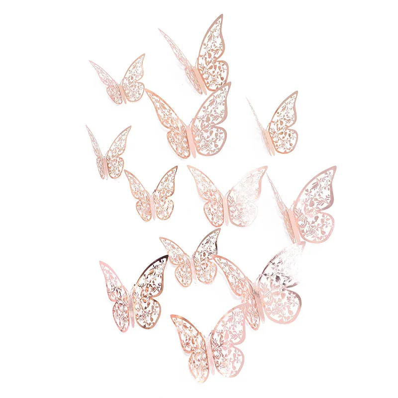 Patterned 3D Butterfly Wall Stickers Set