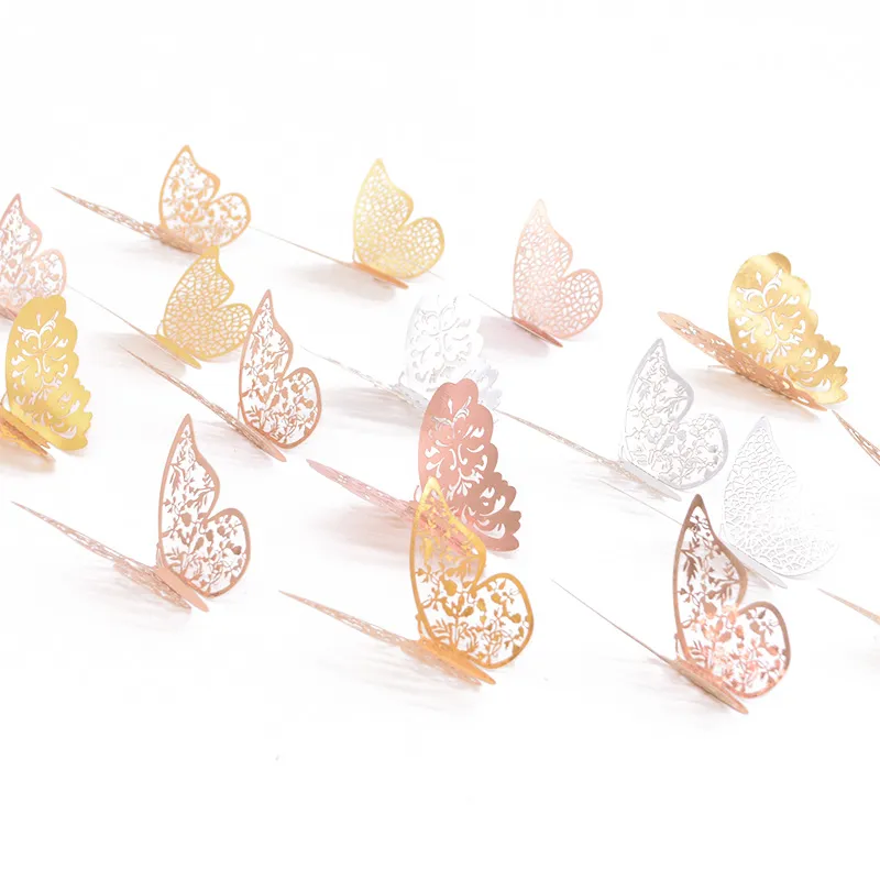 Patterned 3D Butterfly Wall Stickers Set