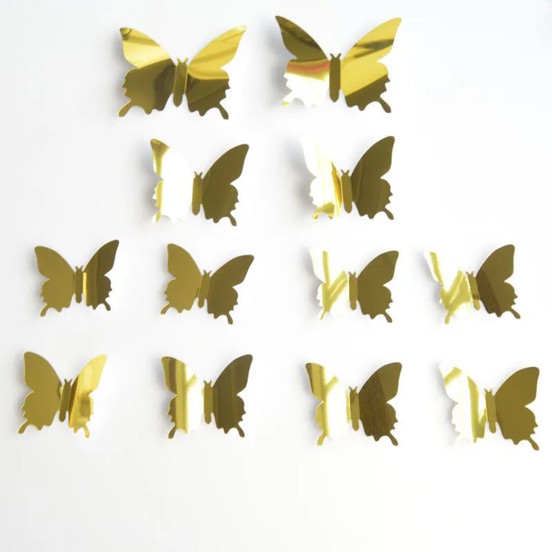 Patterned 3D Butterfly Wall Stickers Set