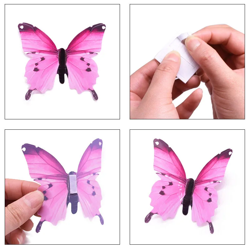 Patterned 3D Butterfly Wall Stickers Set
