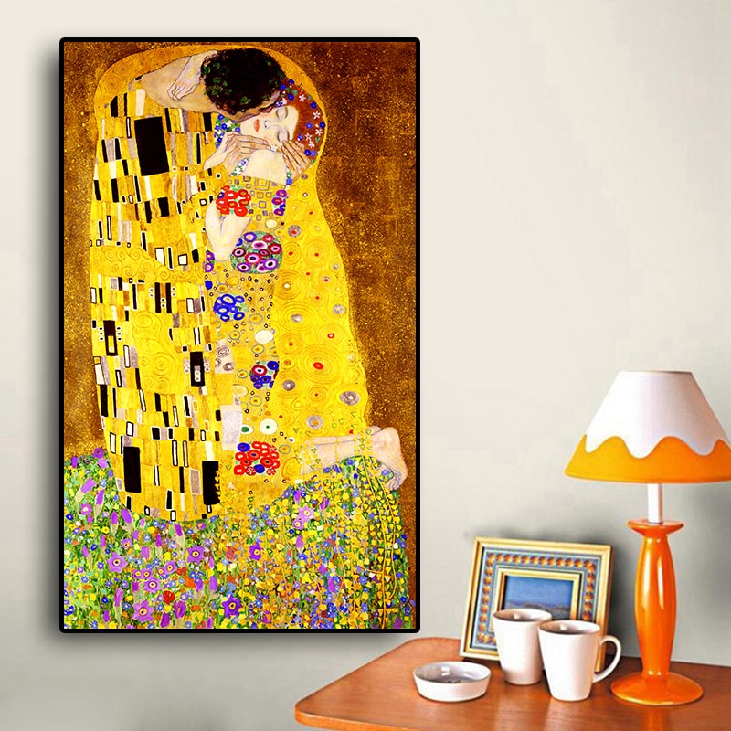 Gustav Klimt Kiss Canvas Poster