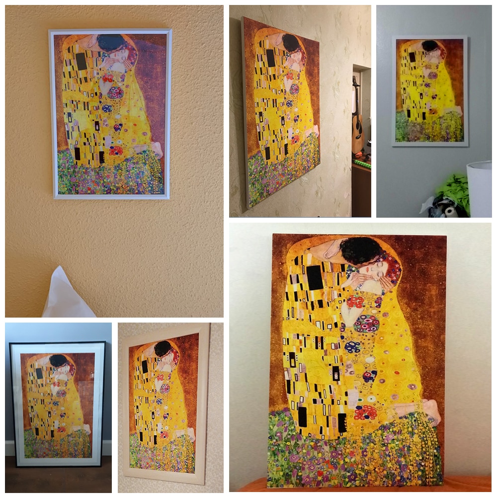 Gustav Klimt Kiss Canvas Poster
