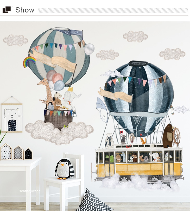 Cartoon Air Balloon Wall Sticker