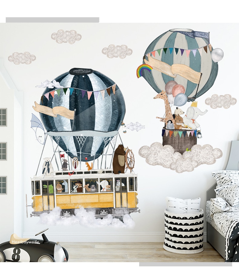 Cartoon Air Balloon Wall Sticker