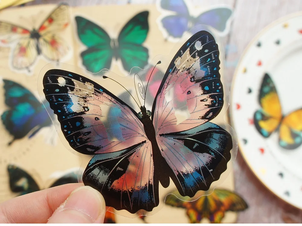 Tropical Rainforest Butterfly PVC Stickers 28 pcs Set