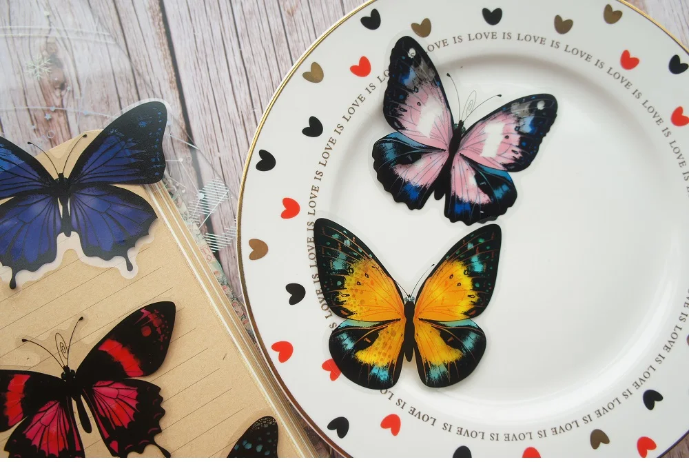 Tropical Rainforest Butterfly PVC Stickers 28 pcs Set