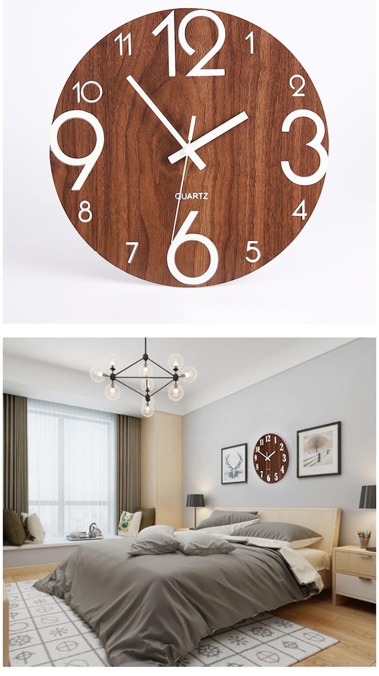 Luminous Wooden Wall Clock