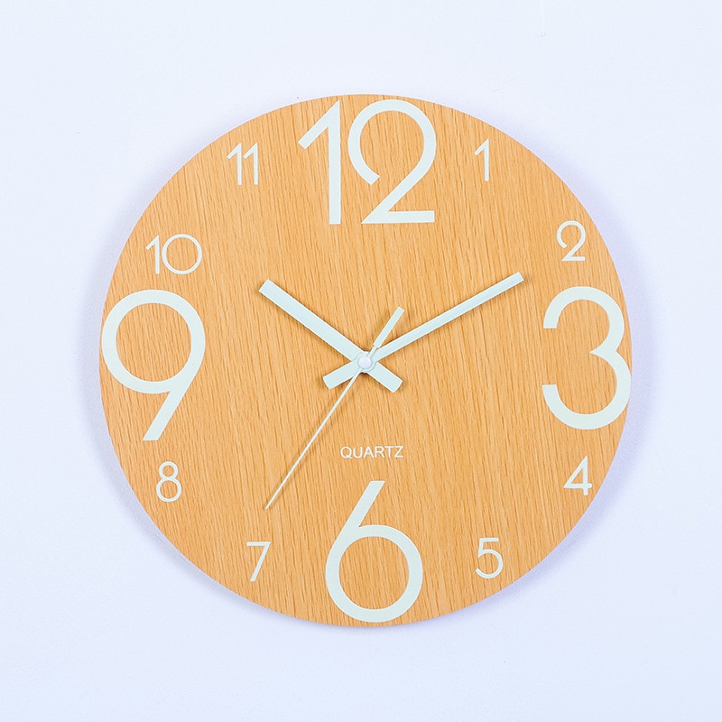 Luminous Wooden Wall Clock