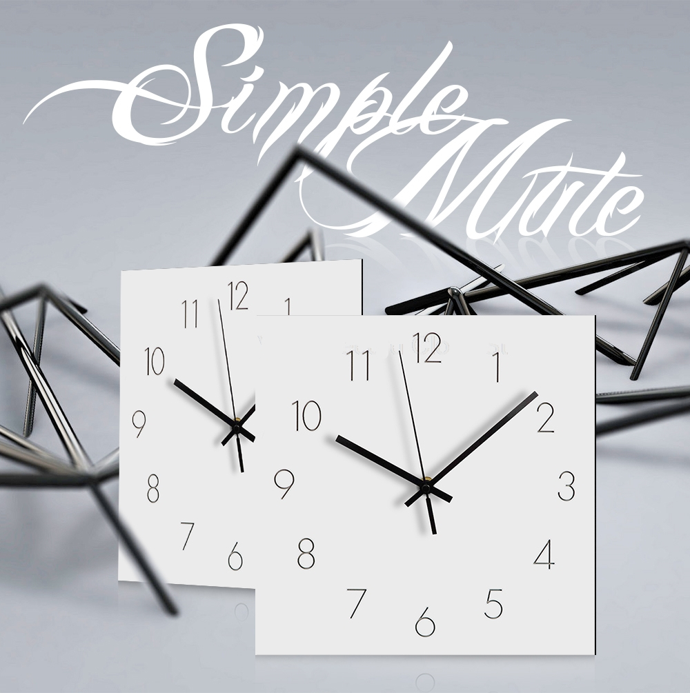 Nordic Design Square Shaped Wooden Wall Clock