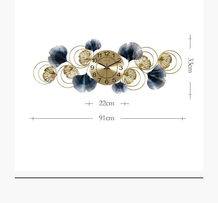 Golden Leaves Wall Clock