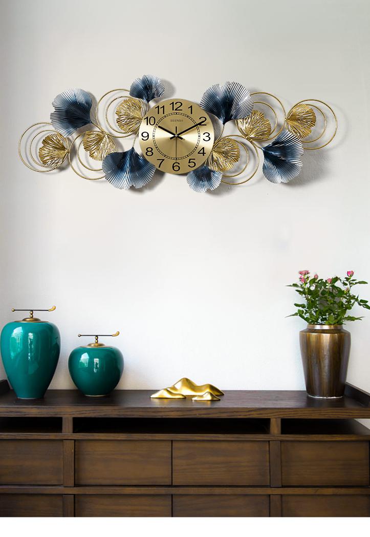 Golden Leaves Wall Clock