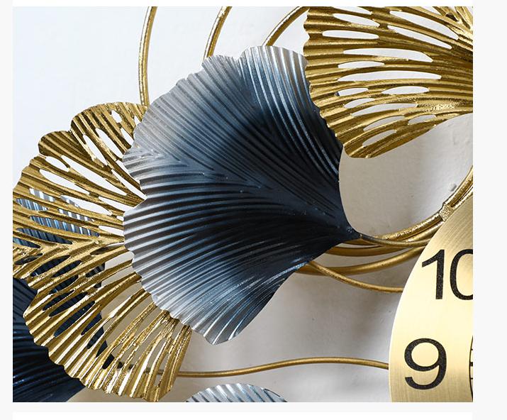 Golden Leaves Wall Clock