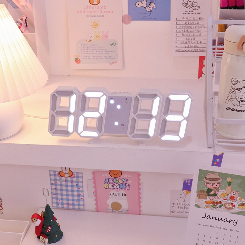 3D LED Digital Alarm Wall Clock