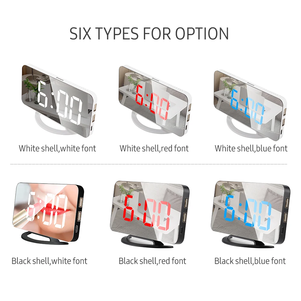 LED Mirror Digital Clock