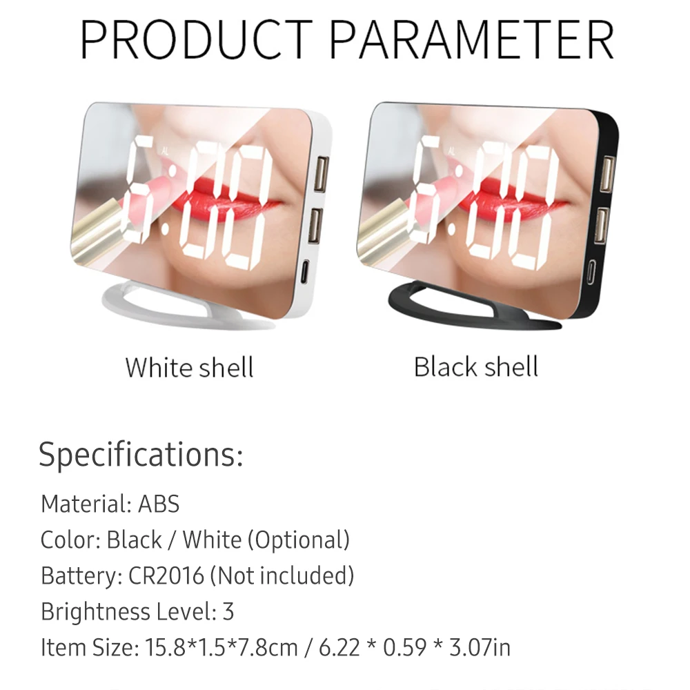 LED Mirror Digital Clock