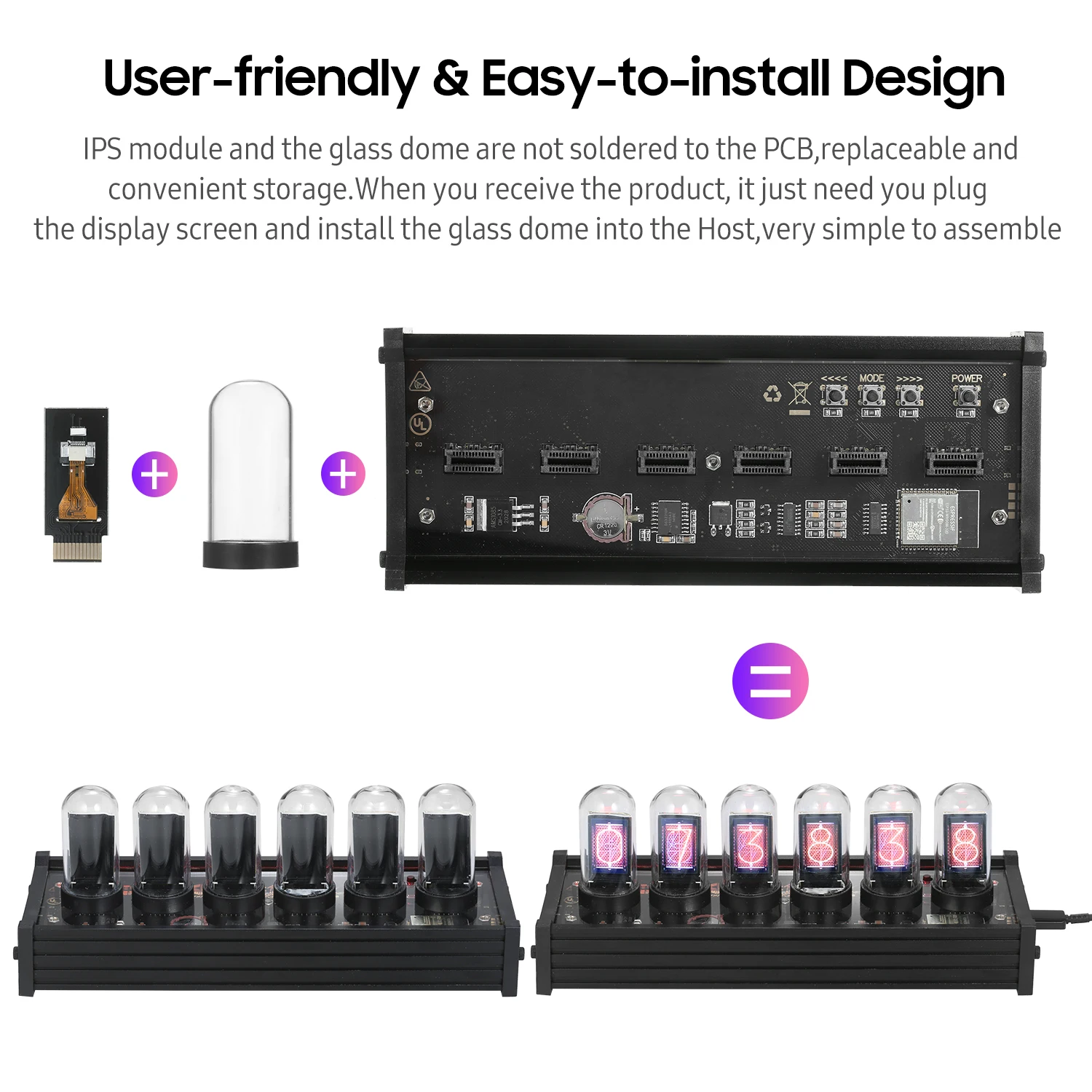 Retro RGB LED Tube Clock