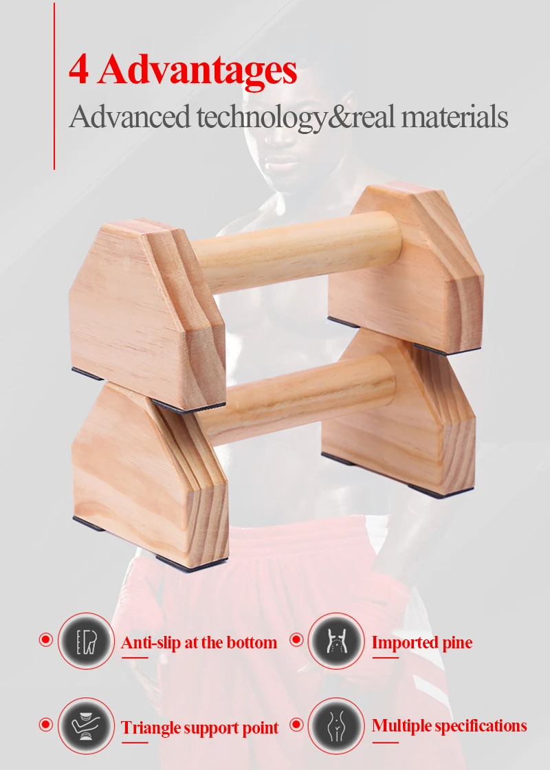 Fitness Wooden Push-Up Stands