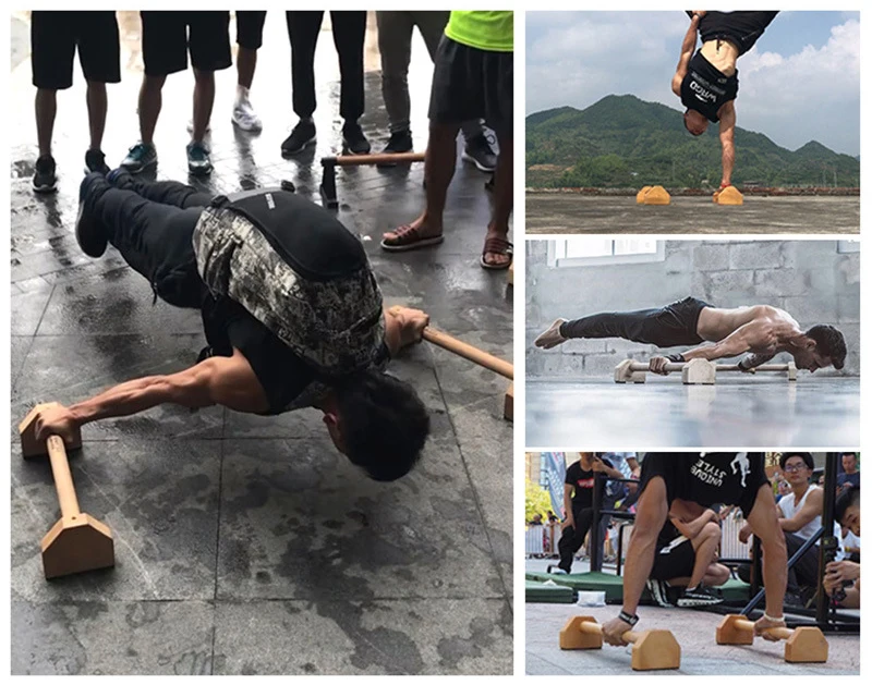 Fitness Wooden Push-Up Stands